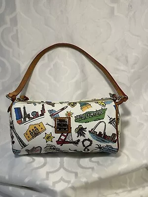 Dooney & Bourke Small Leather Barrel Shoulder Handbag Purse Americana Landmarks • $45