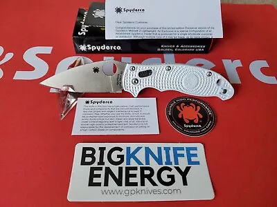 Spyderco Manix 2 W/ White FRCP Handle & CPM REX-45 Steel Folding Pocket Knife • $102.50