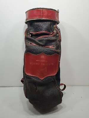 Vintage Dunlop Tufhorse Golf Bag Red & Black 1958 South Bend Morris Park C.C. • $247.48