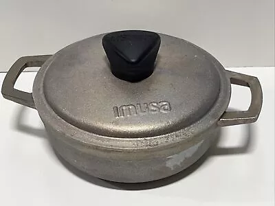 $16.99 • Buy Vintage IMUSA Small Cast Aluminum Silver Tone Pan / Pot W/Lid 5.5”