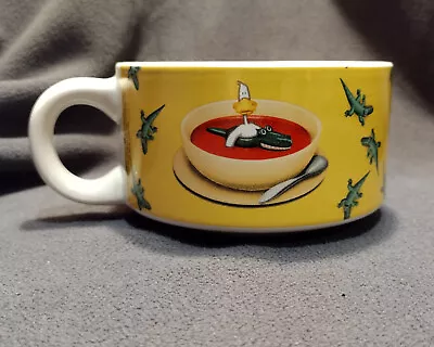 Vintage  Sitting Ducks  Soup Mug Yellow & White 12 Fld Oz Capacity W/Alligators • $6.99