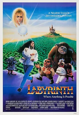 NEW Labyrinth Movie Poster Print Canvas Free Shipping David Bowie Jim Henson • $18.16