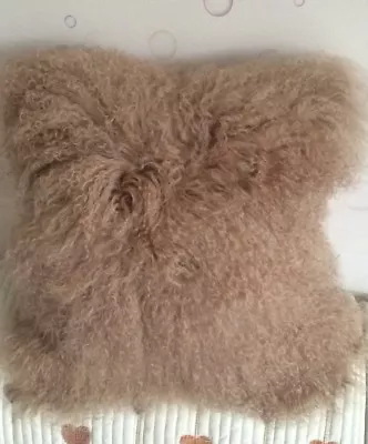 100% REAL Handmade Mongolian Fur 16''x16'' Square Pillowcase Fabric Back • $34.19