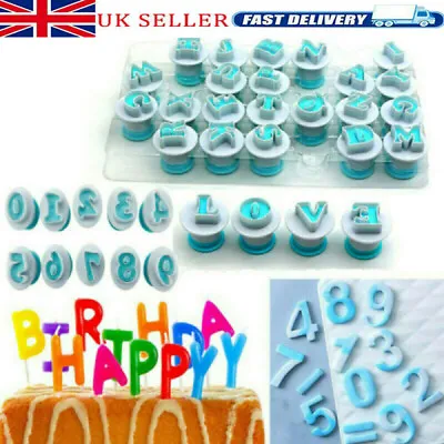Alphabet Number Letter Fondant Mold Cake Decorating Cookie Plunger Cutter Mould • £8.49