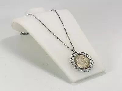 Vintage Antique 1884 O Morgan Silver Dollar Sterling Pendant W/ 26  4mm Necklace • $159.94