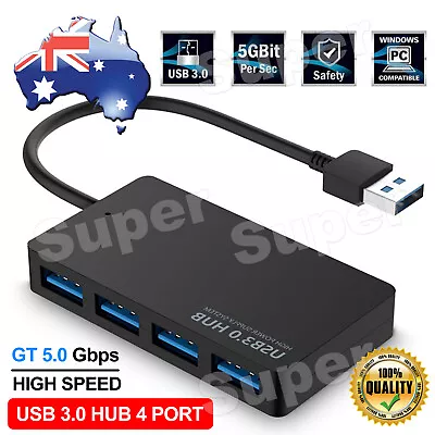 $6.95 • Buy Multi USB 3.0 Hub 4 Port High Speed Slim Compact Expansion Smart Splitter
