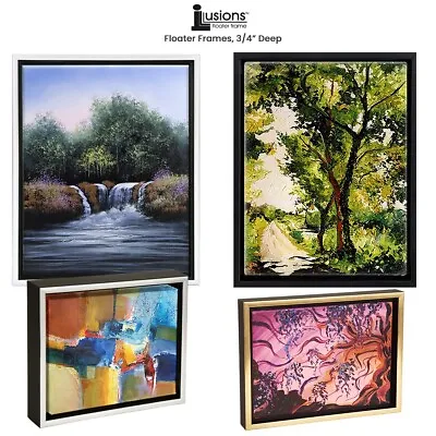 $29.99 • Buy Illusions Floater Frame For 3/4” Depth Stretched Canvas Antique Gold Many Sizes