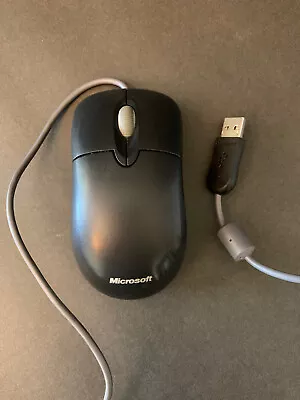 Genuine Black Microsoft Wired Optical Mouse USB Wired Tested Model X800898 • $11.99