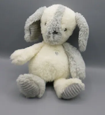 Mamas And Papas M&P Piper Puppy Dog Plush Soft Toy Grey White Cream Heart 11  • £24.99