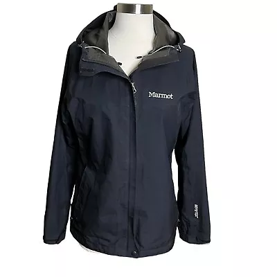 Marmot Jacket Womens Medium Black Minimalist Goretex Waterproof Hooded • $49.95