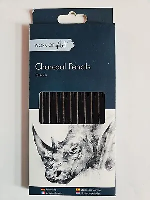12 Charcoal Watercolour Sketching Graded Art Artist Pencils • £2.99