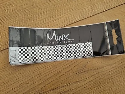 Metallic Silver & Black Shiny Minx Professional Toe Nail Wraps New • £12.99