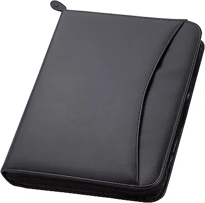 3-Ring Zipper Business Leather Portfolio Folder 1.25″ 3-Ring Binder Professional • $45.45