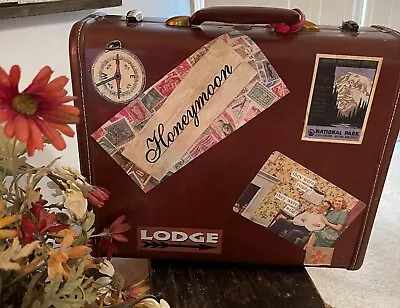 Vintage 1950s Shwayder Bros Samsonite Suitcase Train Trunk Side Suitcase • $39