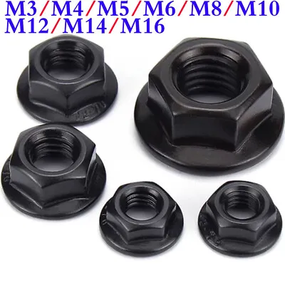 M3 M4 M5 M6 M8 M10 M12 M14 M16 304 Stainless Steel Serrated Hex Flange Lock Nuts • $9.42