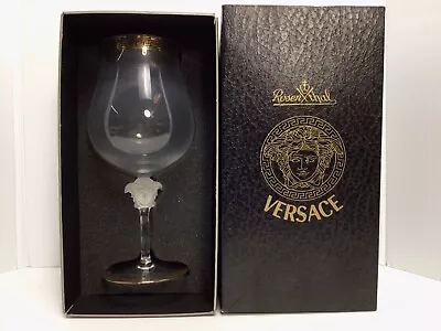 Versace Rosenthal Germany Medusa Lamar Wine Glass W/ Gold Trim • $250