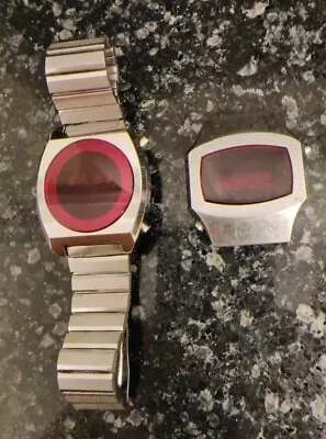 RED LED Mens Vintage QUEZ 711A & SEARS ROEBECK Co. S6 Wristwatches - Parts Only • $50