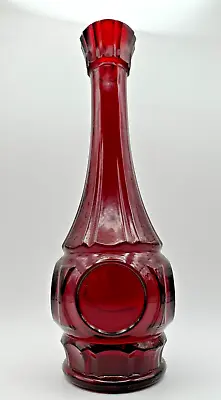 Vintage Ruby Red Wheaton Glass Bullseye 9  Bottle Bud Vase Art Glass • $12.42