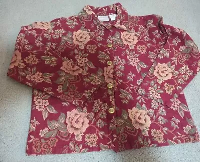 Vintage Blair Floral Tapestry Jacket Coat Button-up Womens Size L • $18.99