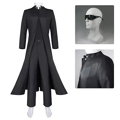 Cosplay The Matrix Resurrections Neo Costumes Pants Sunglasses Halloween Suits • £29.88