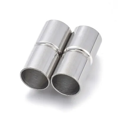 10sets Stainless Steel Magnetic Clasps Column 20x9mm For 8mm Leather Cord • £11.63