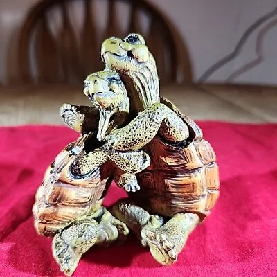 Vintage Castagna Hugging Turtles Couple Realistic Figurine Made In Italy 1997 • $12.95