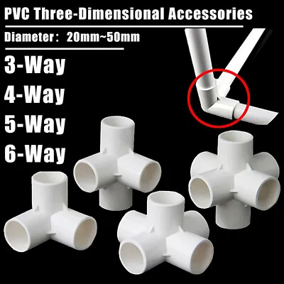 PVC 3/4/5/6 Way Elbow Socket Coupling Pipe Fitting Diameter 20 Mm~50 Mm White  • $52.15
