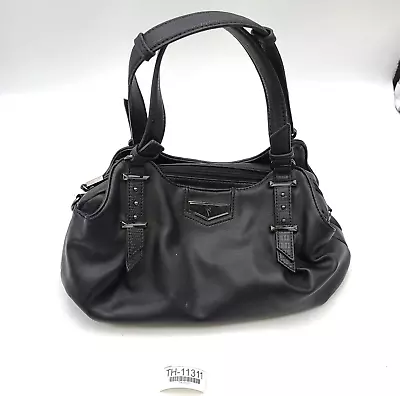 Simply Vera Vera Wang Black Faux Leather Zipper Handbag Shoulder Purse • $35.22