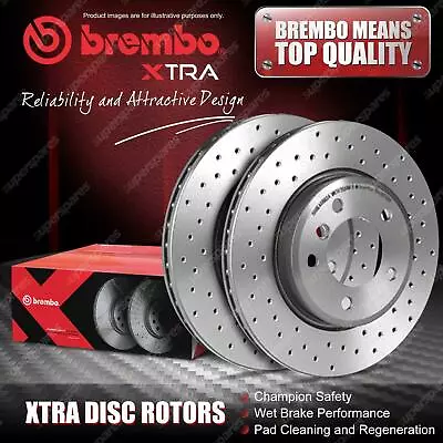 2x Rear Brembo Drilled Disc Brake Rotors For Abarth 500 595 695 C 312 2008 - On • $163.95