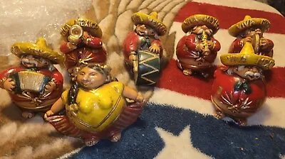 Vintage Mexican Mariachi Figurines 7 Piece Set  • $75