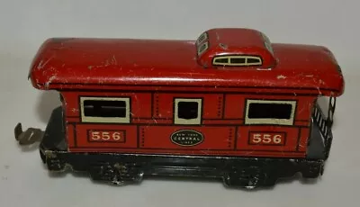 Vintage MARX Tin Train Railroad Red Caboose New York Central Lines #556 NICE • $15.99