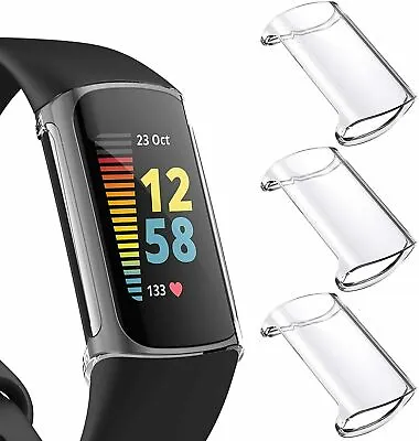 $7.69 • Buy 3X For Fitbit Charge 5 TPU Full Cover Case Shockproof Bumper Screen Protector