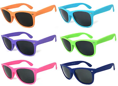 Retro Square Rubberized Colorful Frame Mens Womens Sunglasses Spring Hinges • $8.99