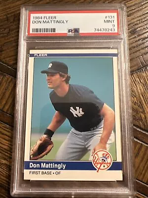 1984 Fleer #131 Don Mattingly Rookie Card PSA 9 NM-MT New York Yankees • $31