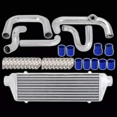 Silver Intercooler Piping Kit SQV BOV +Black Coupler For 92-00 Honda Civic EG EK • $178.99