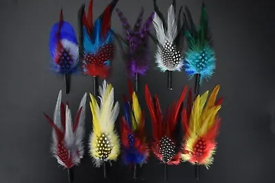 10 Pieces Classic Fedora Hat Band Cowboy Lincoln Victorian Hat Feathers • £23.88