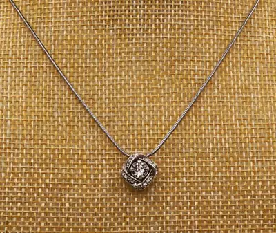 Vintage Brighton Crystal Infinity Love Knot Pendant Silver Plated Necklace 19  • $49