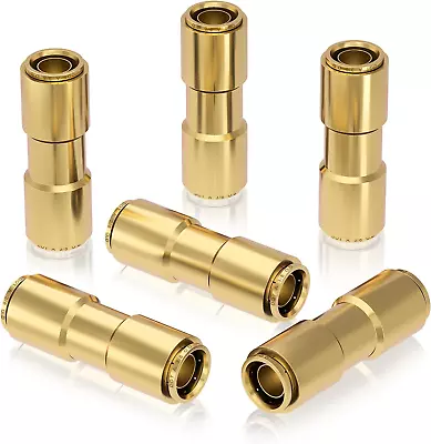 6 PCS 3/8 Brass DOT Air Line Fitting Straight Union Quick Connect Fittings 3/8 A • $22.17