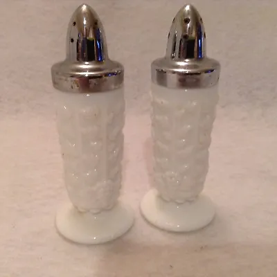 Westmoreland Vintage Milk Glass Beaded Collectible Salt And Pepper Shakers MCM • $31