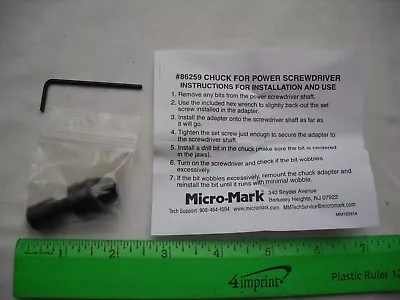 Micro-Mark 86259 Chuck For Power Screwdriver Drill Precision Powered Driver • $19.99