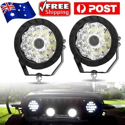 Pair 100W 5inch LED Driving Lights Spot Flood Round Work 4x4 SUV Offroad Truck • $123.48