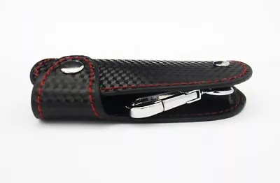 Carbon Fiber 3D Leather Remote Smart Key Chain Keyless Holder Red Stitch For BMW • $9.98