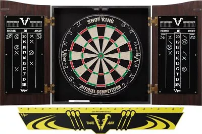 Viper Vintage Wood Dart Board Cabinet Set With Dartboard Steel-Tip Darts Sets • $91.73