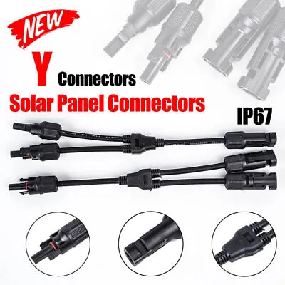 1 Pair Solar Y Connector Cable Plug Inline Solar PV Panel IP67 2 Connection AU • $6.45