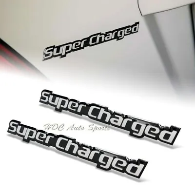 2pcs Supercharged Logo Aluminum Adhesive Sticker Emblem Badge Car Universal • $12.99