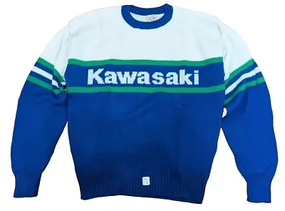 Vintage 80's 1984 Kawasaki Cliff Engle Sweater Motorcycle Snowmobile Sweat Shirt • $79.99