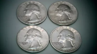 Lot Of 4 - 1964 Washington Quarters 90% Silver As Shown • $19