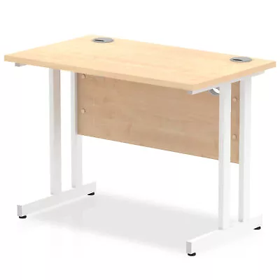 Impulse 1000 X 600Mm Straight Desk Maple Top White Cantilever Leg MI002426 • £220.45