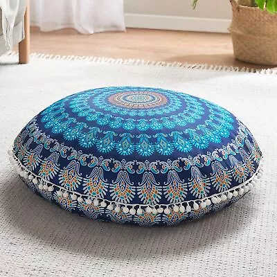 Codi Meditation Floor Pillow Round Large Pillow Seating For Adults Bohemian Navy • $35.99