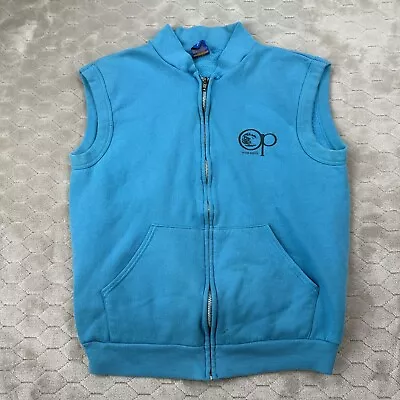 Vintage 1983 OP Ocean Pacific Cotton Full Zip Vest - Sz M - Back Graphic Look • $28